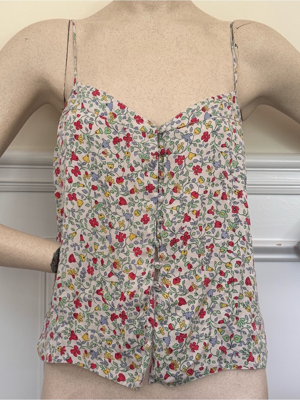 Nina Ricci Paris vintage floral silk cami blouse - small
